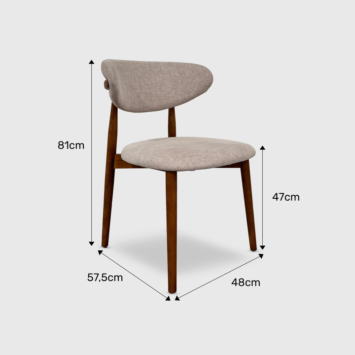 Dianne dining chair by Mowelli with dimensions