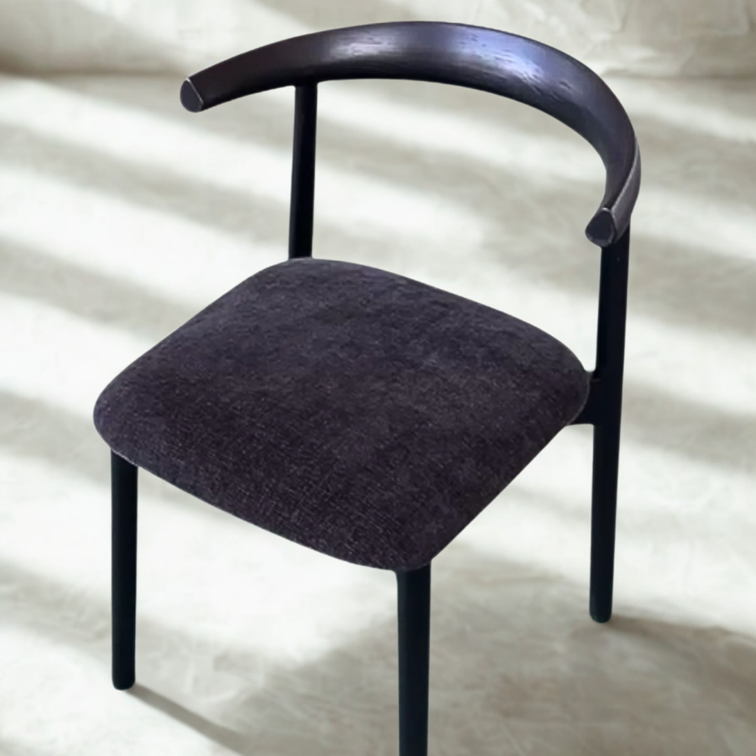 Front view of the Ella Black Black chair by Mowelli 
