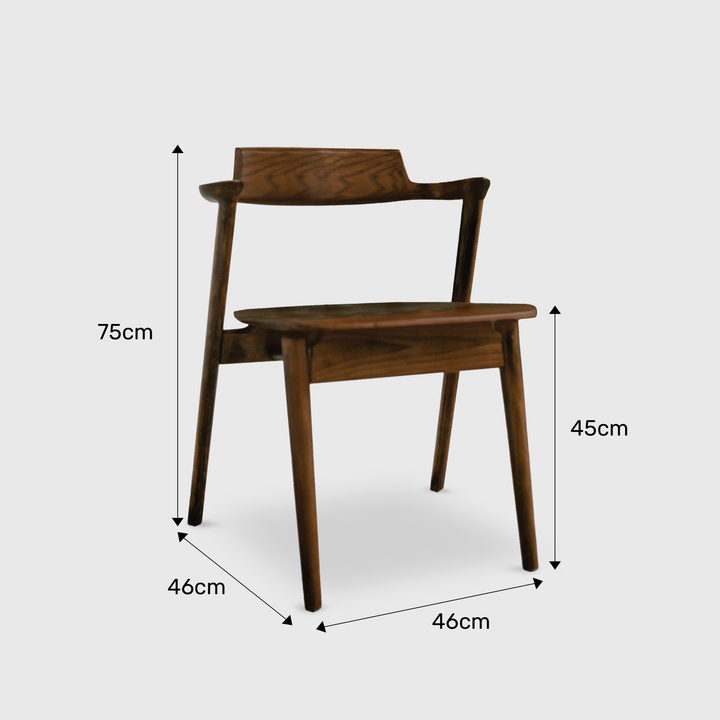 Jules dining chair by Mowelli with dimensions