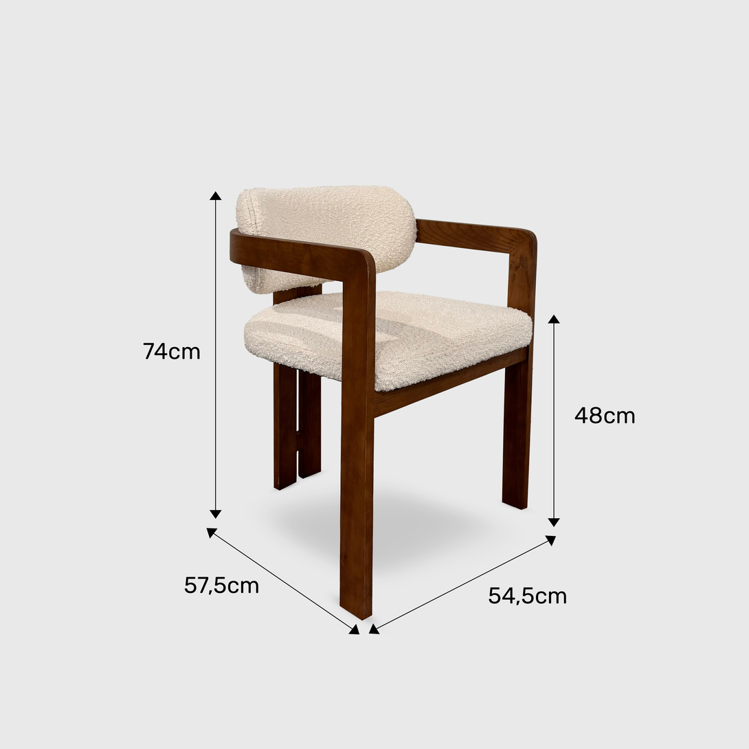 Mila dining chair by Mowelli with dimensions